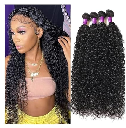 1 3 4 Bündel Natürliche Farbe Verworrene Brasilianische Menschliche Haare Weben Lockige Remy Haarverlängerungen Hair Extensions(10inches)