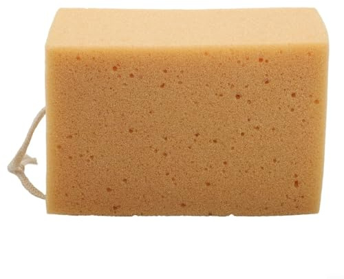 Esponja grande para lavado de coche, textura de panal de coral para una limpieza eficaz, esponja de espuma amarilla de 15 x 10 x 8 cm para pintura de coche, neumáticos, ruedas y azulejos del hogar
