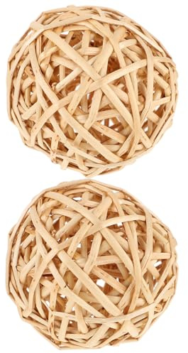 IMUSINICE Bolas de Ratán Artesanales Huecas de 10 Cm, 2 Piezas, Decoración Natural para Hogar y Fiestas, Accesorio Rústico para Jarrones y Proyectos de Manualidades