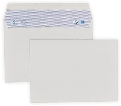 Umschlag 50 A5 mail - C5 weißes Papier 90g Größe 162 x 229 mm weißer Umschlag mit Klebeband Verschluss