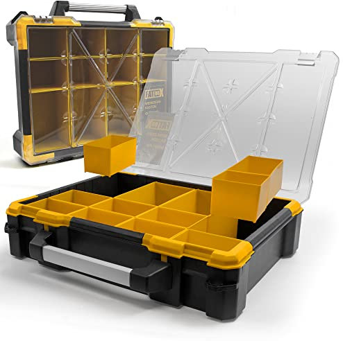 Fatbox GIANT Sortimentskasten PBI49x42x11,5cm | Organizer Kleinteilemagazin Aufbewahrungsbox Koffer Sortierkasten