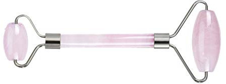 Lapis Vitalis Chi-Massageroller Rosenquarz - Sinnlichkeit - 15 cm - Gesichtsroller aus Edelstein - Massageroller für Gesicht & Körper - Gesichtsmassagegerät in schöner Metallbox