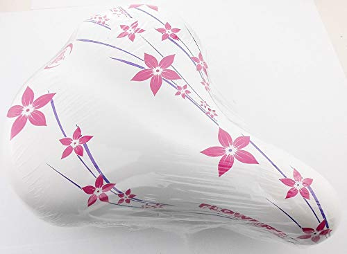 MASE Sports Cykel sadel SMG Happy Flowers vit – rosa 265 x 215 mm City trekking
