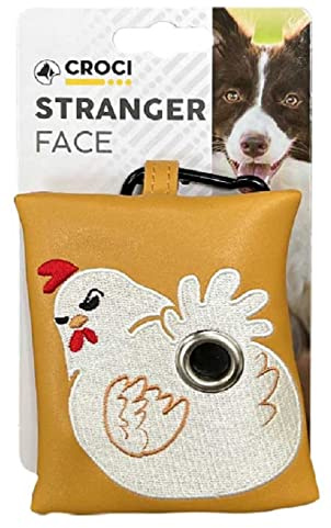 Croci Porta Sacchetti igienici per Cani | Mini Bag 10,5x8,5cm |Stranger Face Gallina, C6120222