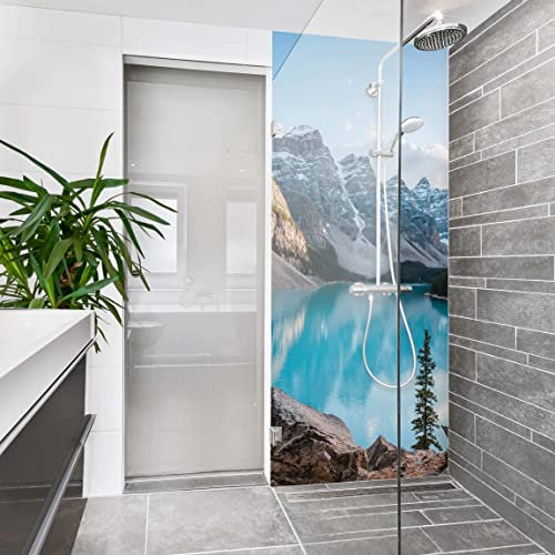Bilderwelten Duschrückwand Folie 200x80 cm Bergsee Bad-Rückwand Motiv fugenlose Wandverkleidung Dusche