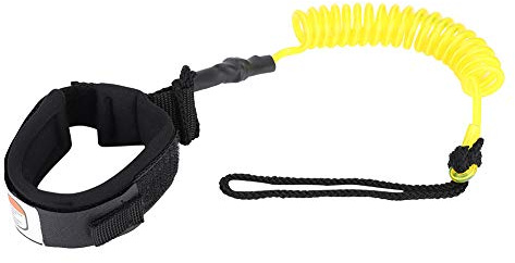 KIMISS Guinzaglio per Gamba da Snowboard Guinzaglio da Surf Stand Up Paddle Board 5Mm Gamba a Molla Arrotolata Corda per Piede Guinzaglio da Surf per Tavola da Surf (Giallo) (Giallo)