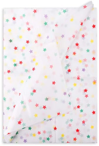 30 Star Sheets, 50x70cm Gift Wrapping Paper - Colorful Star Pattern Decorative Tissue for Christmas, Wedding, Birthday Parties & DIY Crafts