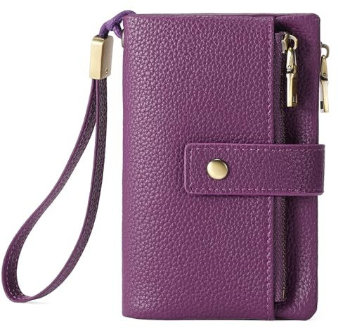 SENDEFN Portafoglio Medio Donna in Pelle con Blocco RFID, Portamonete con Slot per Carte, Scomparto per Monete e Tracolla Staccabile
