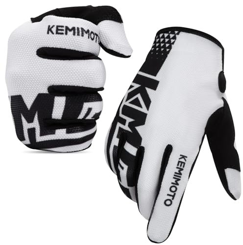 KEMIMOTO Fahrrad- & Motocross-Handschuhe Damen und Herren, Atmungsaktiv Touchscreen Kompatibel Handschuhe, Rutschfestes Stoßdämpfende Radsporthandschuhe für MTB Fitness