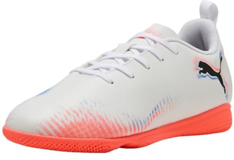 Puma Future 8 Play It JrSoccer - Tenis Unisex para niños, Puma Blanco Puma Negro Rojo Brillante, 31 EU