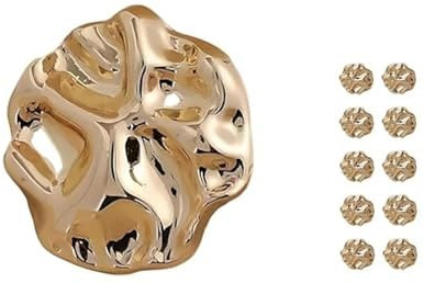 Dinghaole 10 PCS Boutons Métalliques Dorés 23 Mm - Design Vintage Irrégulier Pour Cardigans, Manteaux & Loisirs Créatifs