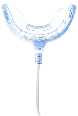 Potente dispositivo de terapia de luz LED azul y roja, acelerador de blanqueamiento dental con bandeja bucal, conexión USB/iPhone/Android para el cuidado de las encías en el hogar