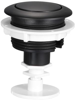 Jugutyeg Botón de Inodoro Botón Redondo para Cisterna Parte de Repuesto para Inodoros Instalación Sencilla Material Pp Compatible con la Mayoría de los, Negro