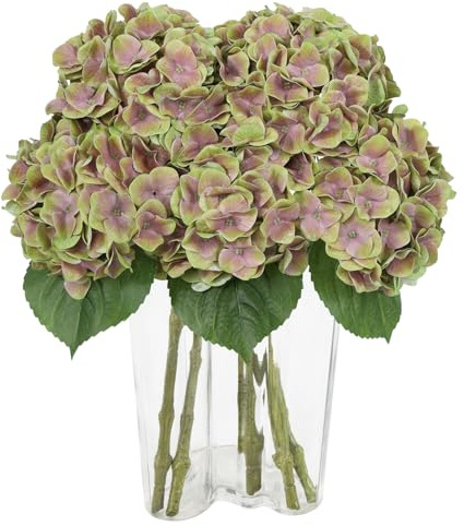 LEUCHTAMOR 4 st konstgjorda hortensior blommor ljusgrön hortensia blombukett falska hortensior för bröllopsfester fest kontor heminredning