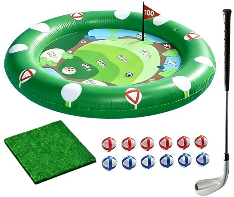 Giocattoli gonfiabili per piscina golf | Giocattoli gonfiabili interattivi genitore-bambino | Gioco di piscina galleggiante con palline da golf, per feste di compleanno, cortile, parco acquatico