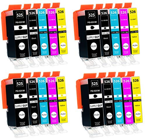 Supply Guy 20 Druckerpatronen mit Chip kompatibel mit Canon PGI-525 CLI-526 für Pixma IP4850 IP4950 IX6550 MG5140 MG5150 MG5240 MG5250 MG5300 MG5340 MG5350 MX715 MX885 MX895