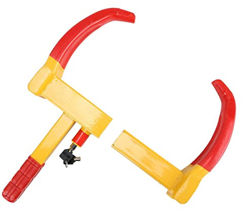 ColdShine Wegfahrsperre Radkralle Reifenkralle Diebstahlsicherung Wohnwagen Anhängerschloss mit Kupferkern Sicherheitsschloss und 2 Schlüsseln für Autos Wohnwagen Anhänger Motorrad Trucks