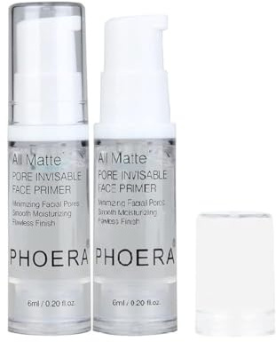 2 Pack PHOERA Face Primer,Magical Perfecting Base Face Mattifying Primer Anti-Aging WrinklesShrink Pore Remove Fine Lines Exfoliating Anti-Oxidation.(6Ml)