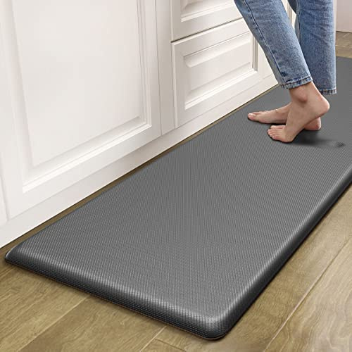 Artnice 0.75 Extra Thick Anti Fatigue Mats for Floor, Non Slip Kitchen Rug | Memory Foam Kitchen Mats, Washable Standing Mats(50x180cm,Grey)
