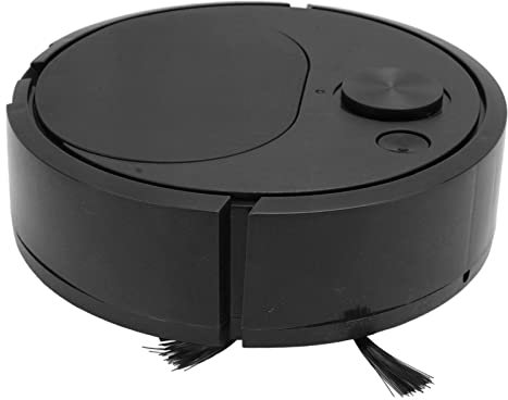 Robot de Barrido Inteligente, Combo de Aspiradora Y Fregona, Mini Aspiradora Robótica Automática con Carga USB, Robot de Limpieza Multifuncional para Suelos de Madera, Azulejos, Alfombras,(Negro)