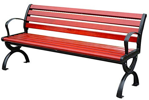 Utomhus Trädgård Uteplats Bänkar Fritidspark Bänkar, väderbeständig innergård Gjutjärn metallbänk med massivt trä, bekväm 2-sits bänk, vintage dekorativa bänkar för verandor gräsmattor