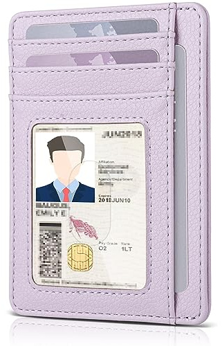 Teskyer Carteras de Mujer, Tarjetero, Carteras para Mujer Pequeñas, Protección RFID, Diseño Minimalista, Púrpura Claro