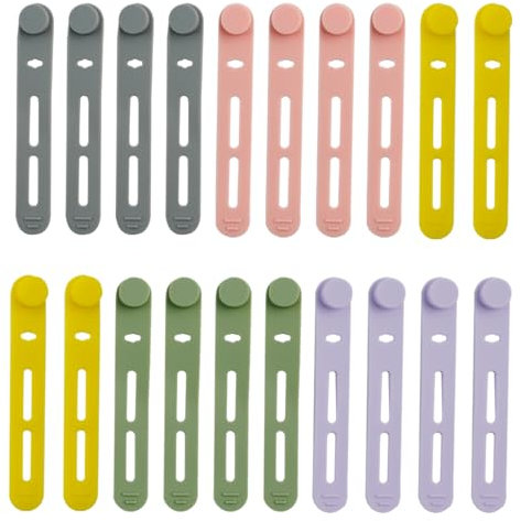 Ensemble de attaches de câble en silicone rechargeables colorées 5 couleurs pour écouteurs, chargeurs de téléphone et câbles d’ordinateur