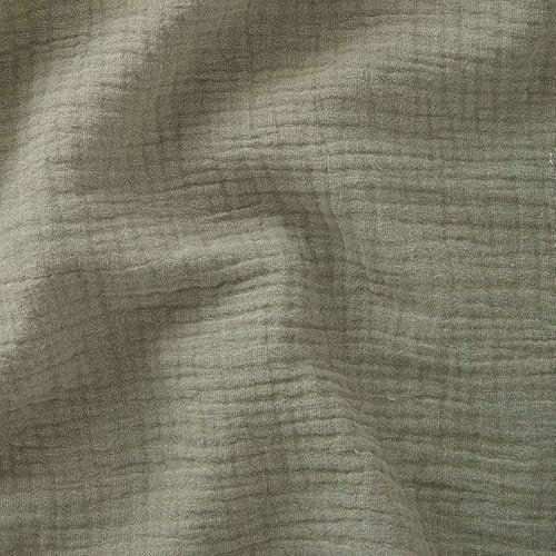 Tissus et Nappes Westeel - Double Gaze de Coton Unie - au Mètre - 24 Coloris Mousseline de Coton Tissu Hydrophile Pour Vêtements et Linge de Maison Légers et Doux (Kaki)