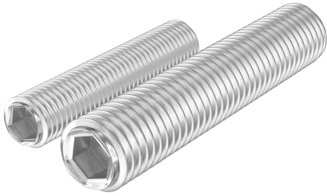 GUEEYUAW 20 Pezzi Viti Senza Testa M5 × 40 mm, 304 in Acciaio Inox A2 V2A DIN 913, Esagonali per Maniglie Porte, Rubinetto