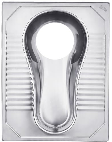 XAoSCd Trockentoilette Mit Großem Durchmesser Aus Edelstahl, Renovierung Der Hocktoilette Im Ländlichen Raum, Hocktoilette Für Badezimmer, Spülfrei,