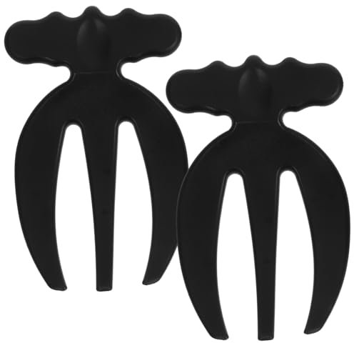 VICASKY Forchette da Insalata in Plastica Riutilizzabile, Artigli per Frutta e Insalata, Piccole Forchette per Cucina Quotidiana, Set 2 Pezzi Colore Nero per Servire e Mescolare