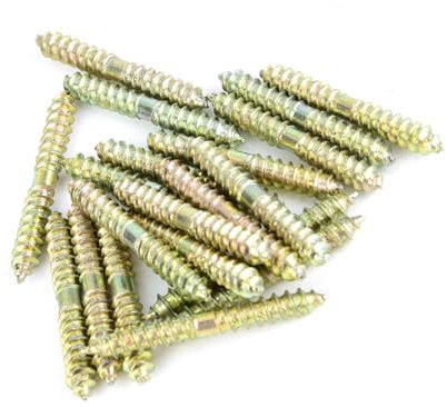 20pcs 5 * 40 Mm Tornillo de Espiga de Tornillo de Carpintería Conector de Muebles de Doble Tornillo de Fin,Nuevo y de, Hecho de Material de Hierro Premium con Enchapado de Zinc