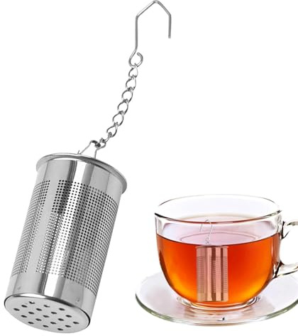 Colador de Té,Filtro de Malla Fina - Con Gancho de Cadena Malla Reutilizable de Acero Inoxidable Para Adultos y Cafeterías