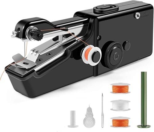 Handheld Sewing Machine, Handheld Cordless Portable Sewing Machine, Suitable for Beginners and Professionals to Use at Home, Dormitory or while raveling Neat-O Metal (Black-9w)