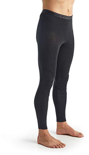 Icebreaker 100% Merino Wool Baselayer, Men's Leggings, Everyday Gym Leggings, For Workouts and Sports - Black / Monsoon, M.