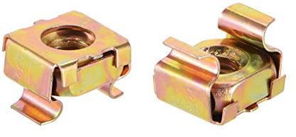 sourcing map M6 Cage Nuts for Server Rack Cabinet, Carbon Steel Yellow Zinc Plated, Pack of 20