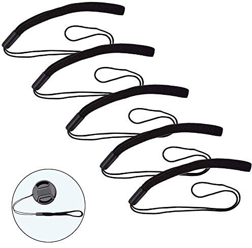 ULBTER tapas de lente elástica Cadena resortes para evitar que se pierda compatible con Canon/Nikon/Sony/Fujifilm/Olympus/Panasonic Camera y más-5 Unidades