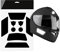 Autodomy Reflektierende Aufkleber für Motorradhelm 9 Stück | Reflektoren Helm Wetterfest & UV Beständig | Helm Reflektor Aufkleber Frankreich Racing Design (Schwarz Reflektierend)