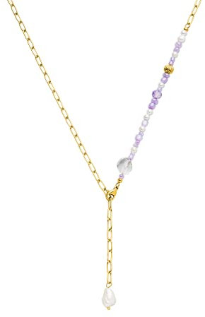 Purelei® Aina Kette (Gold), Damen Halskette aus langlebigem Edelstahl, Wasserfester Schmuck mit Anhänger, Bis 50 cm Länge verstellbar