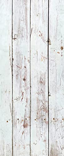 A.Monamour Adesivo Porta Autoadesiva 3D Vecchio Fondo Di Assi Di Legno Bianco Vinile PVC Adesivi per Porte Interne Pellicola Adesiva Poster Sticker Murale Parete Carta da Parati