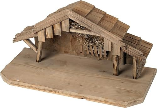 FADEDA Stall Bern, medium/höjd: 27 cm/handmålad/detaljerade krubbfigurer – julbord, dekoration, krubbtillbehör