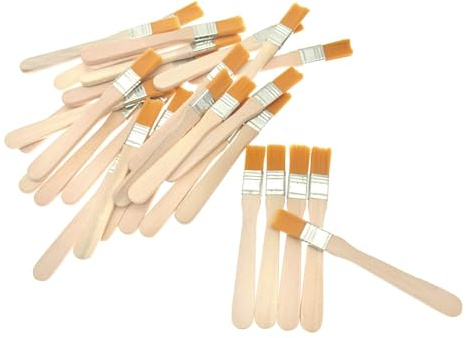 JZK 30 x Brochas pequeños con Mango de Madera para Pintura acrílica, brochas para Limpiar teclados, Pintar, Mini Cepillo para Limpiar el Polvo, Pinceles Desechables Pegamento para Manualidades