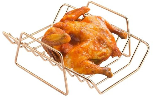 Griglie a costine per affumicatoio, griglia per arrostire, supporto antiaderente per costole | Il supporto per alimenti può contenere fino a 10 costole per arrosto di tacchino e barbecue.