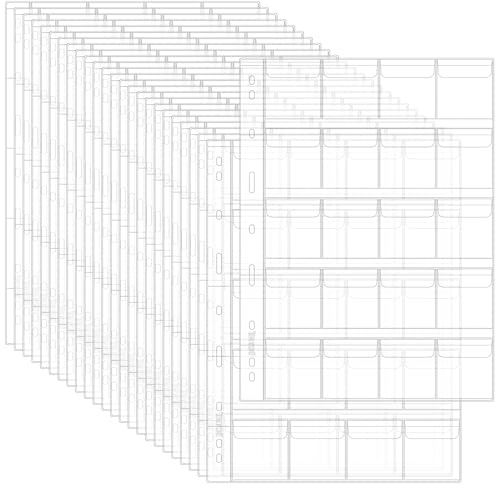 Feuilles Collection de Monnaies 500 Poches 25 Feuilles 20 Grilles/Feuille
