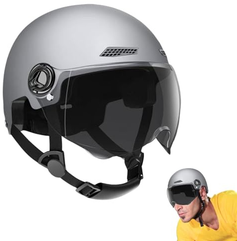 Casco Scooter, Casco Monopattino Elettrico Adulti, Mezzi Caschi Da Bici, Cascos Bicicletta Elettrico Con Visiera, Semicaschi Altamente Protettivi Unisex