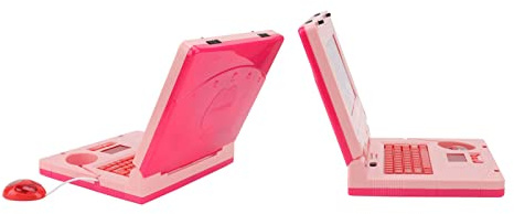 Generic Computadora Portátil de Aprendizaje para Niños, Computadora de Aprendizaje de Simulación para Niños y Niñas para el Temprano (Ratón Rosa no retráctil)