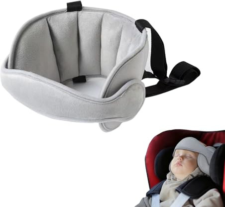 LDBKLGHJ Poggiatesta per Bambino Auto Regolabile Universale, Fascia di Supporto per Dormire seggiolino Bambini, Grigio Traspirante 45x15cm per seggiolino Auto e Passeggino