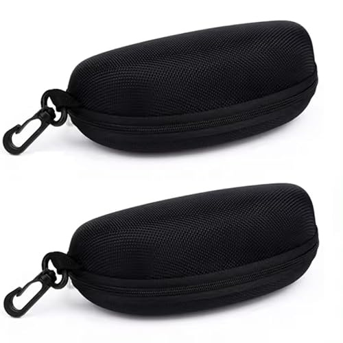 TNTINK FUNDA ESTUCHE para gafas Semi-Rígido negro con cierre de cremallera de Calidad, interior suave antirayas (2)