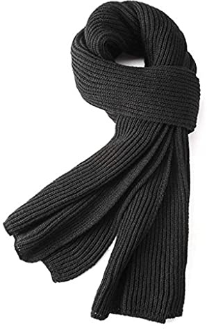 EONPOW Warm Autumn and Winter Scarf, Unisex Pure Color Winter Neck Warm Knitting Yarn Scarf