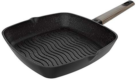 Cecotec Grill Polka Excellence 28 Grill Force. Diámetro 28 cm, Aluminio Fundido, Revestimiento Teflon Profile, Apta para Lavavajillas y Todo tipo de cocinas, Fondo indeformable